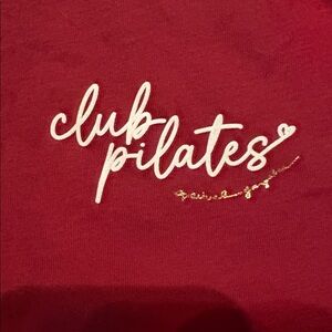 Club Pilates spiritual gangster burgundy Pullover sweatshirt NWT Large
